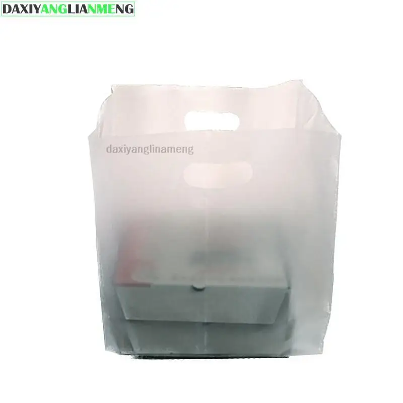 50pcs/lot Multi-Size Frosted HDPE Gift & Takeout Bags, 6/8/10/12inch, Ideal for Pizza, Cake, Biscuit Boxes, Hand Loop Included