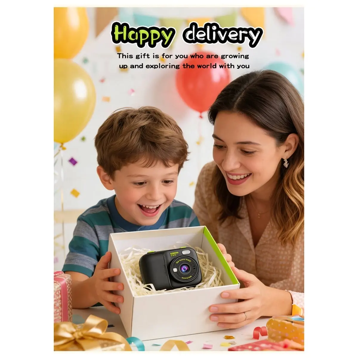update. Children'S Color Instant Print Camera with 3 Rolls of Printing Paper Portable Photography Camera Toy for Students Black