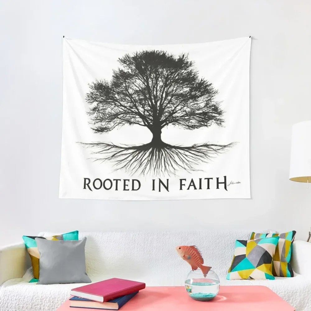 

Rooted in faith Bible Verse.colossians 2: 6-7.. Tapestry Decoration Wall Decor Home Tapestry