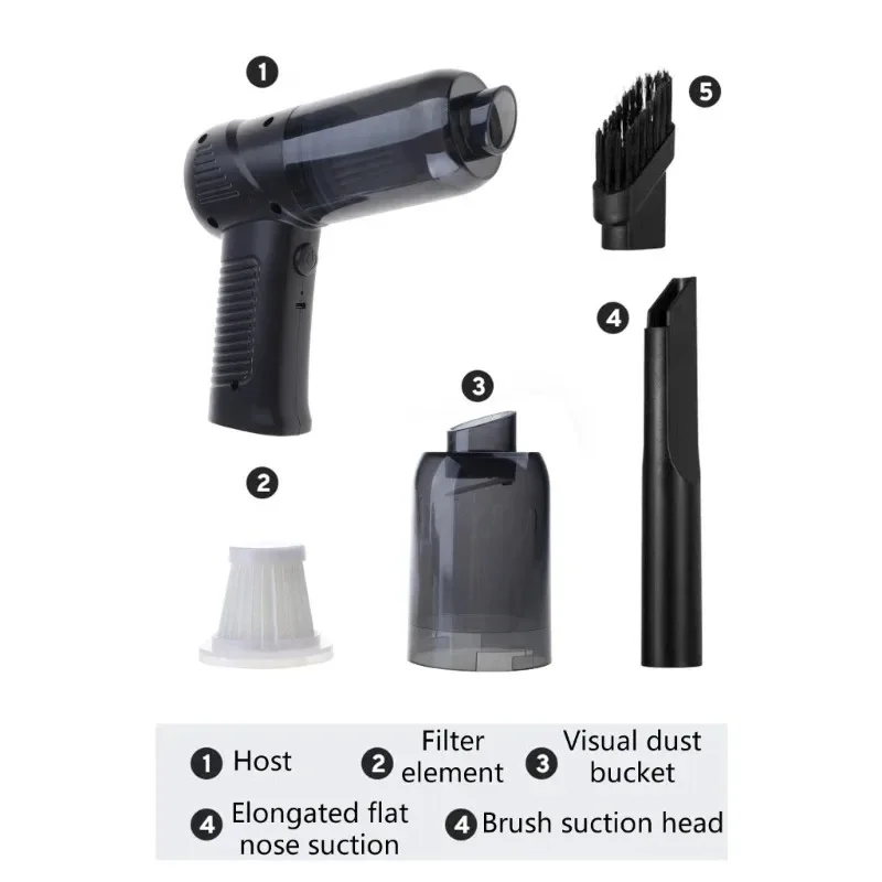 Бытовой пылесос, небольшой автомобильный беспроводной зарядный пылесос, полностью автоматический, мощный, автомобильный пылесос, настольный Computuer Mi