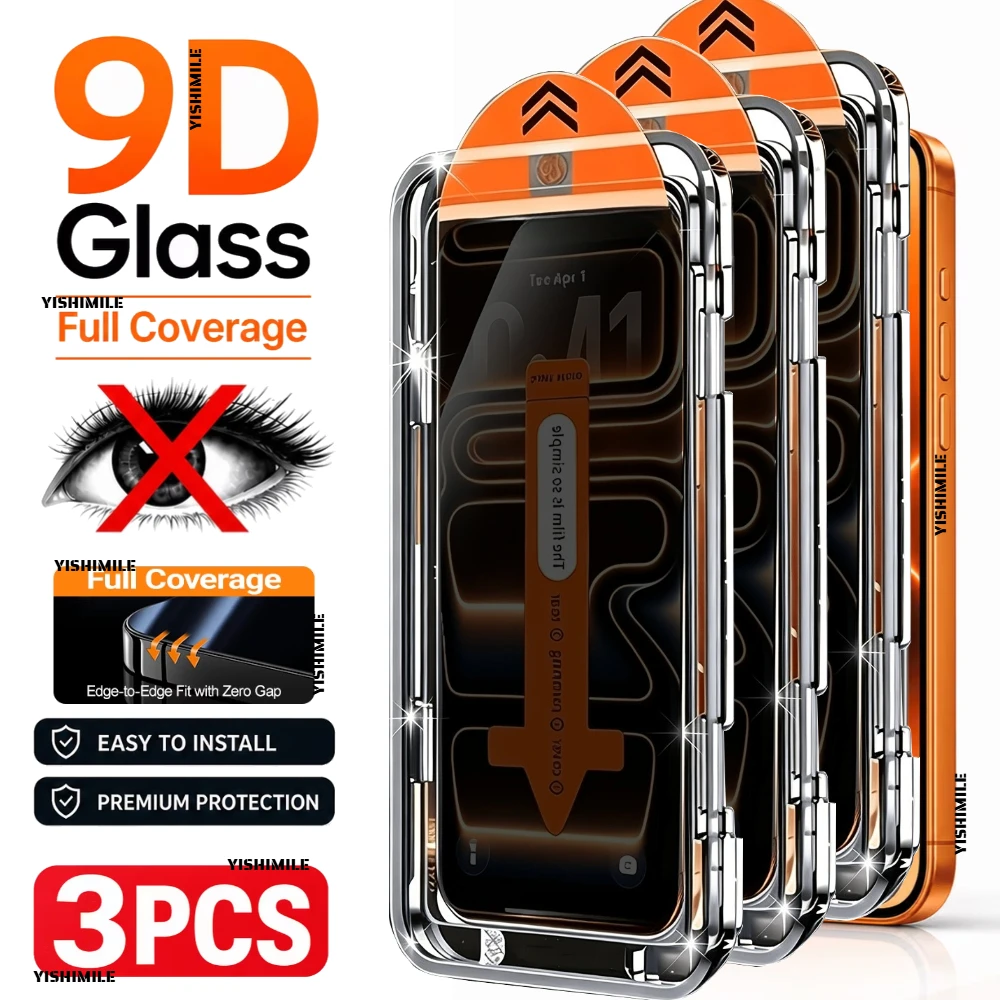 3pcs Oleophobic Coating Dust Free Privacy Screen Protectors For iPhone 18 Pro Max 18 Pro 17 Pro Max 16 15 14 Plus 13 12 11 Glass