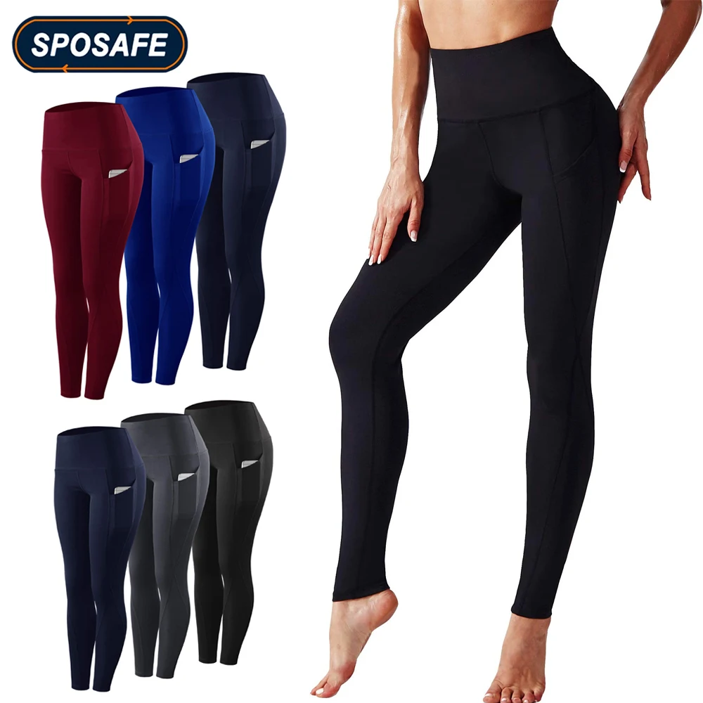 High Waist Legging Pockets Fitness Bottoms Running Sweatpants for Women Quick-Dry Sport Trousers Workout Yoga Pants