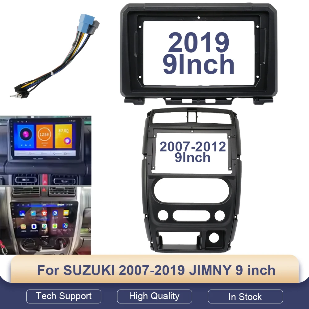 

Car Radio Fascia Frame for SUZUKI 2007-2019 JIMNY 9 Inch Stereo Panel Wire Harness Power Cable Adapter Canbus Decoder