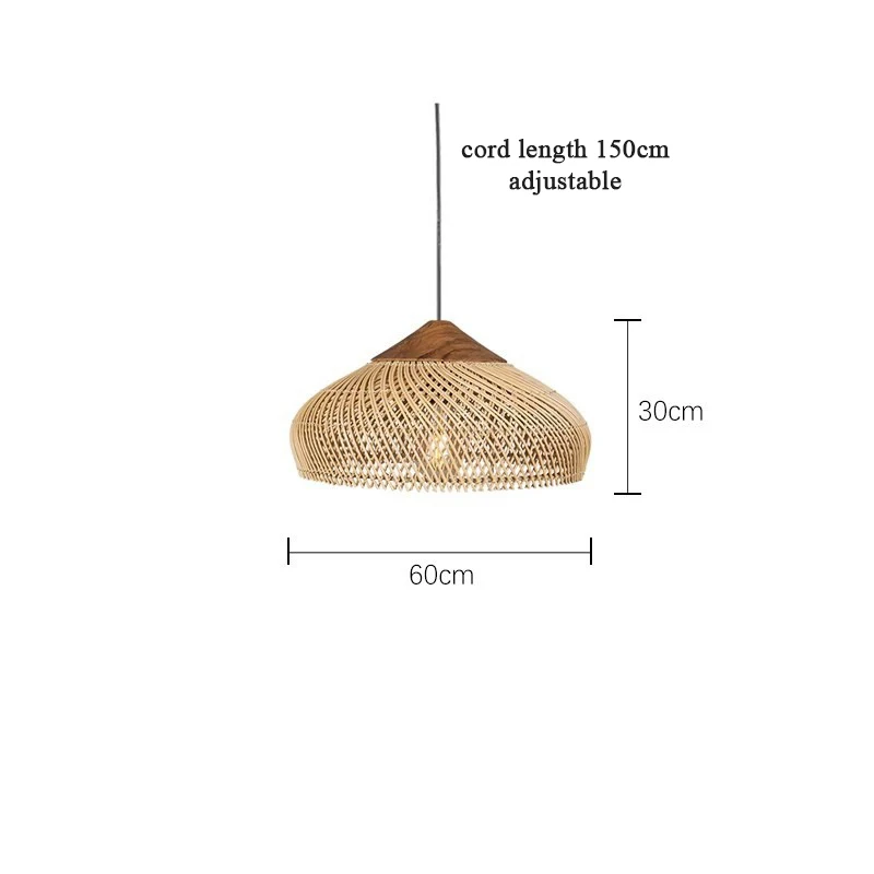 JOYINLED Japanse stijl rotan kroonluchter, grote handgemaakte beige rieten plafondlamp voor woonkamer, eetkamer, restaurant