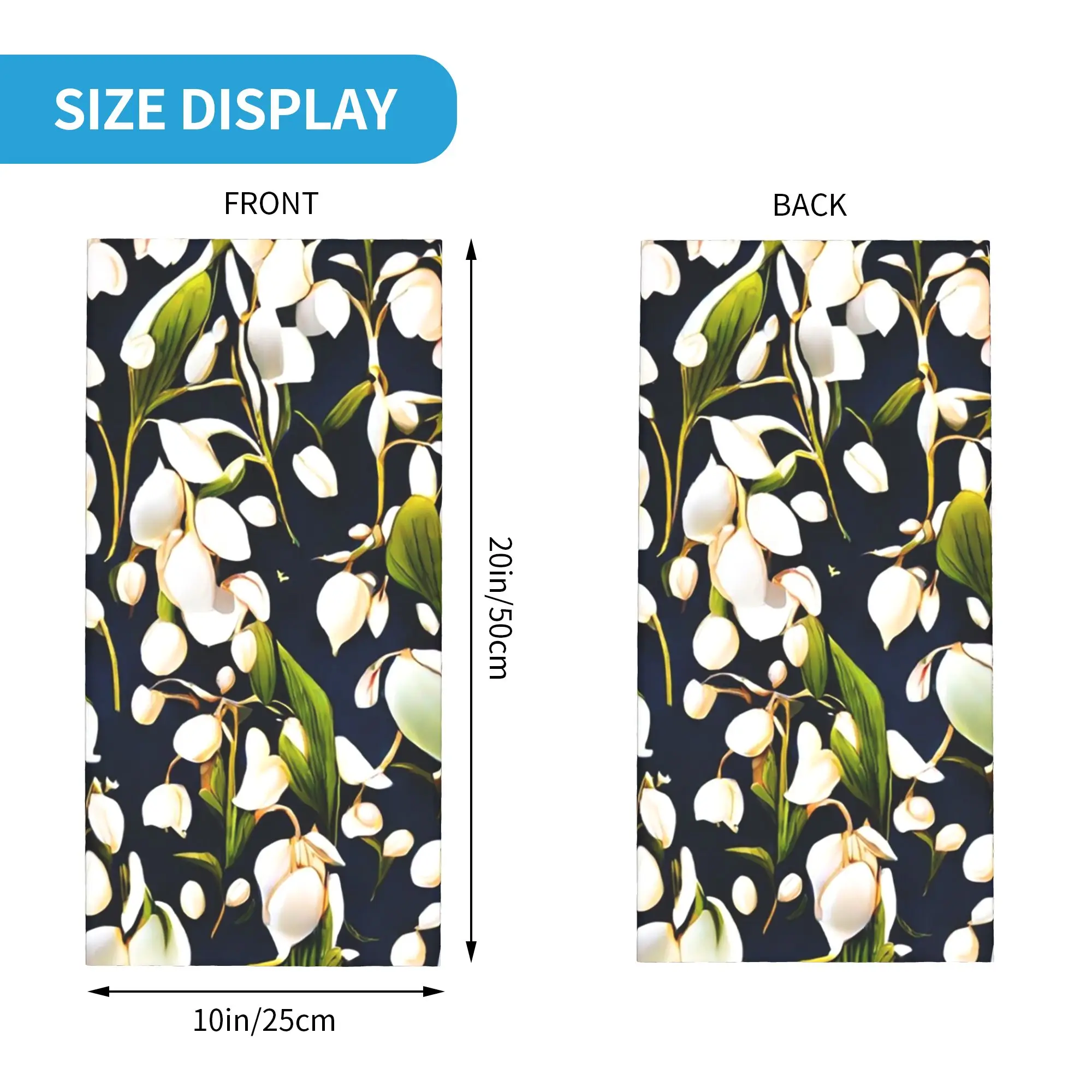 Lily Of The Valley Flower Bandana Neck Gaiter Printed Face Scarf Cycling Scarf Running Unisex Adult Windproof