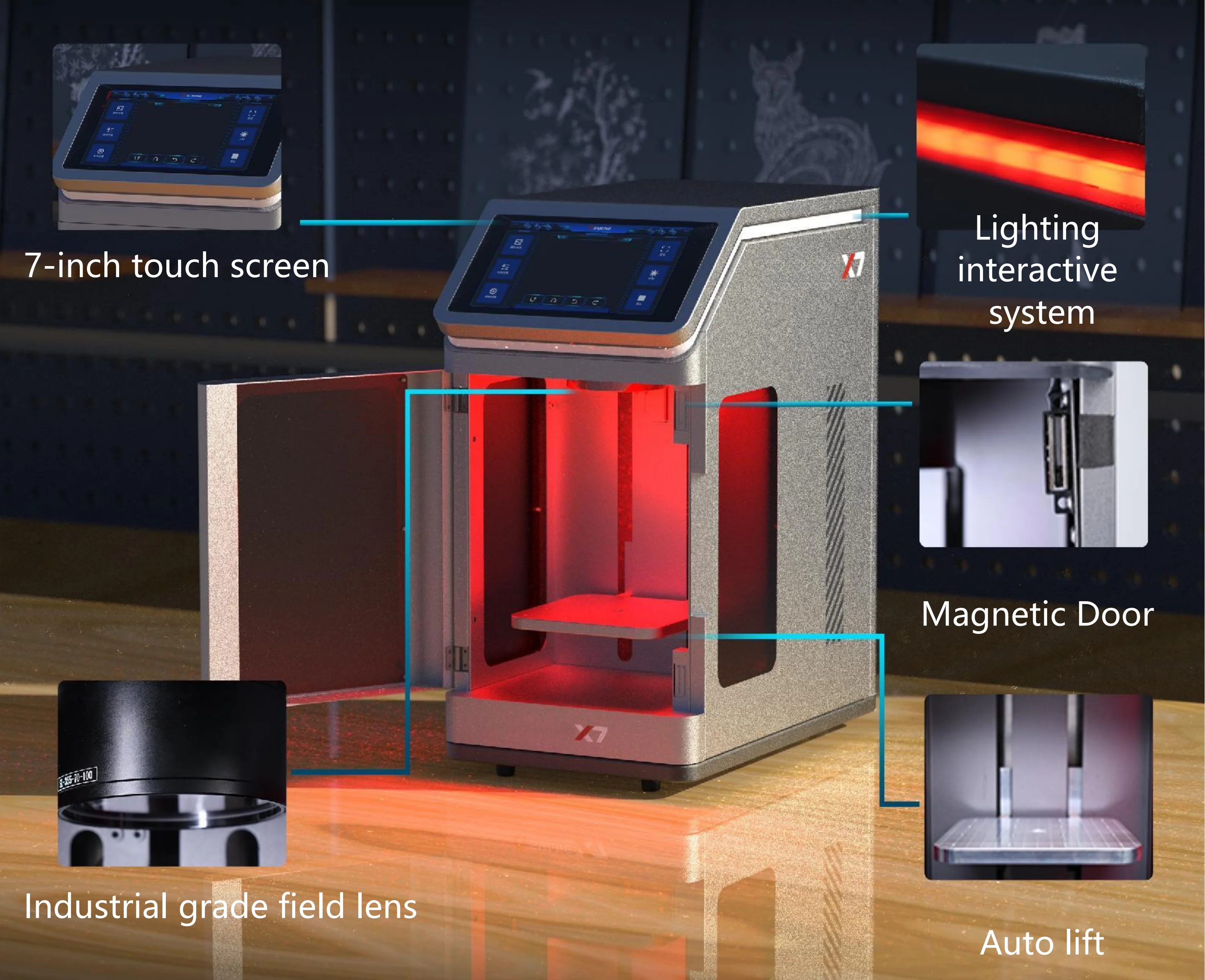 Auto Focus 3d Crystal Glass Internal logo 5W UV La=ser Marking Machine Crystal Inside Engraving Carving Tool