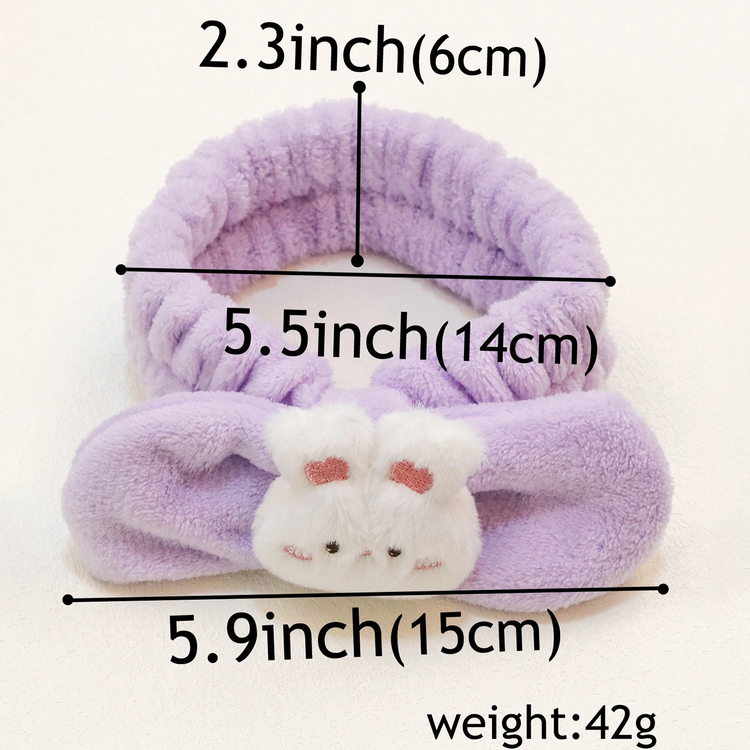 Cute Spa Headband Wristband Set Face Washing Soft Skincare Headbands Rabbit Hairband for Women Girls for Washing Face Make Up