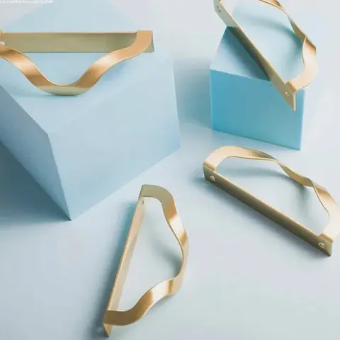 Geometric Invisible Handle/creative New Brass Cabinet European Antique Furniture Drawer Handle Kitchen Cabinet Gold Handle