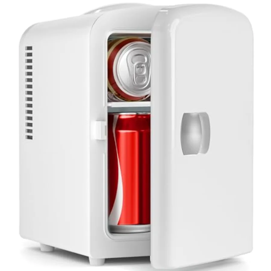 

Compact Refrigerator, Portable Mini Fridge, Skin Care 4L Capacity/6 Cans, for Bedroom, Car, Office and Dorm, Small Cooler for C