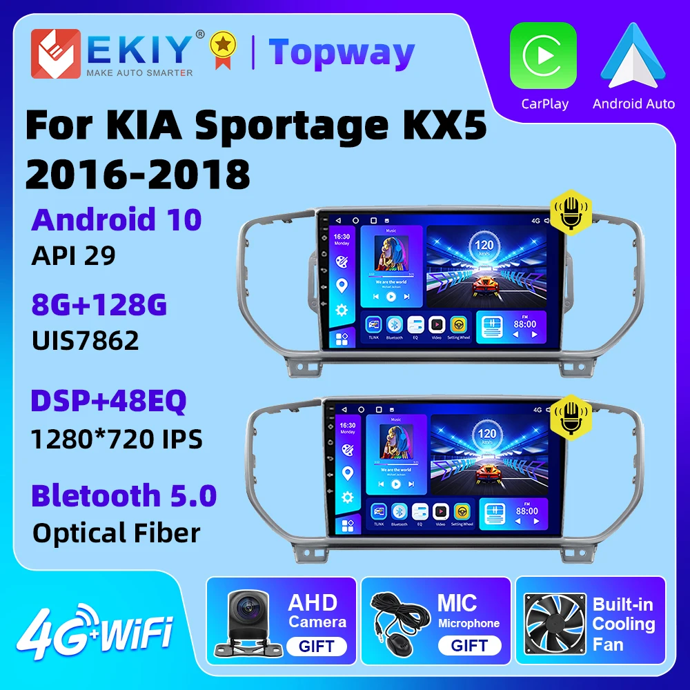 EKIY Car Radio For KIA Sportage KX5 2016-2018 Carplay Android Auto No Video Player 4G WIFI GPS DSP RDS Navigation 2 Din