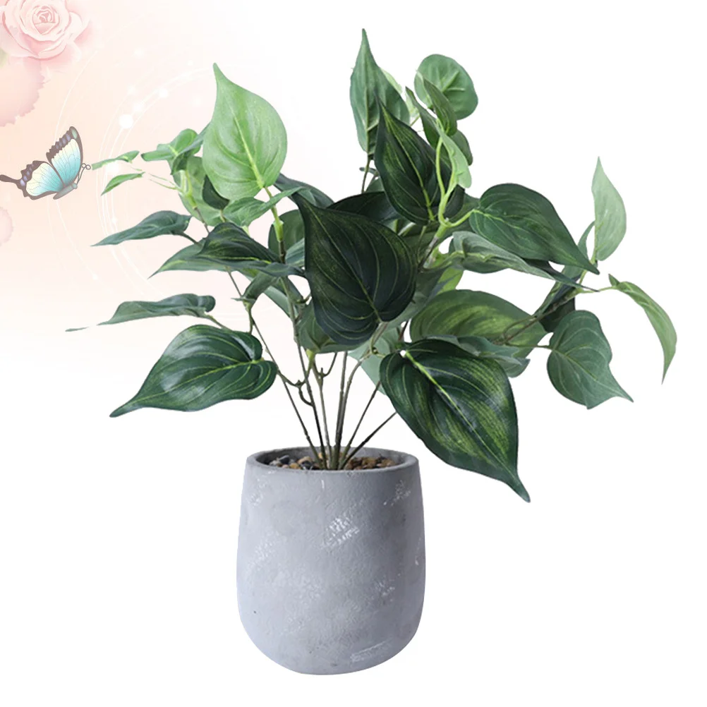 

Premium Artificial Plants in Pot Lifelike Green Scindapsus Aureus No Maintenance Indoor Decor for Living Room Bedroom Hotel