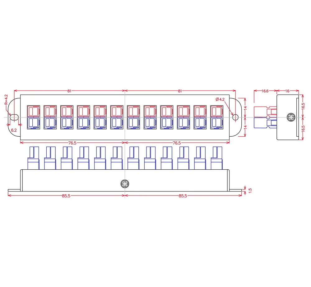 Chunzehui F-1012 12-Position Power Distribution Block Module for 15/30/45A Anderson Powerpole Connectors.