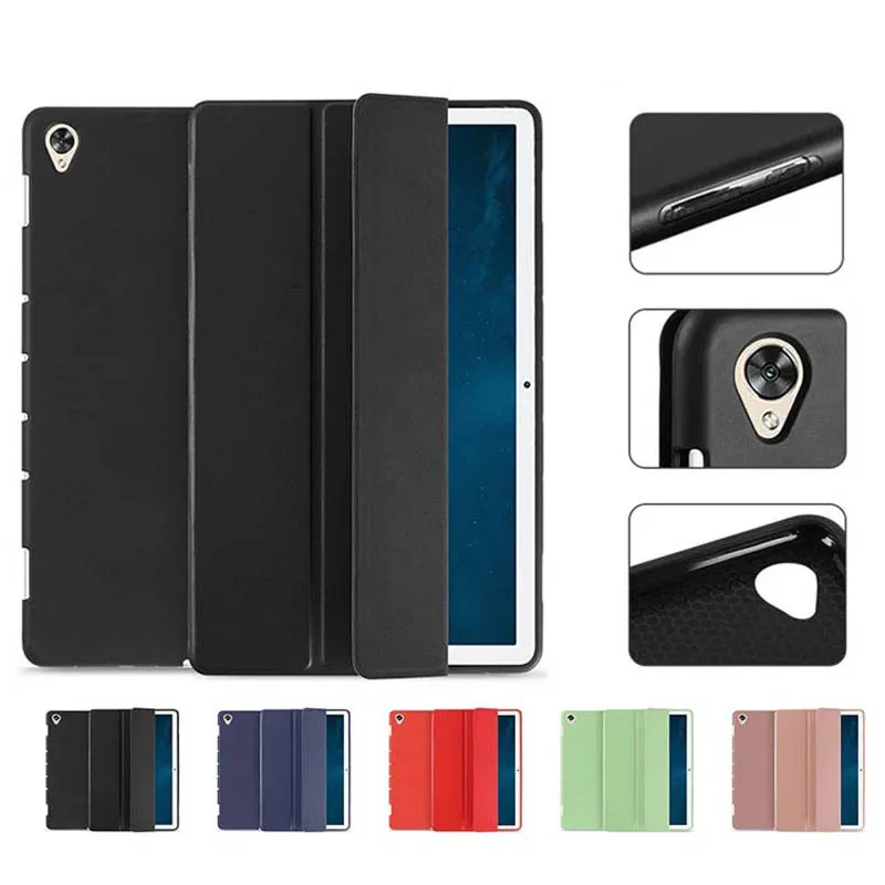 Stand Soft Case for Huawei M6 10.8/Matepad 10.8 Tablet, Tri-fold Flip Durable Leather Portable Soft TPU Protective Sleeve