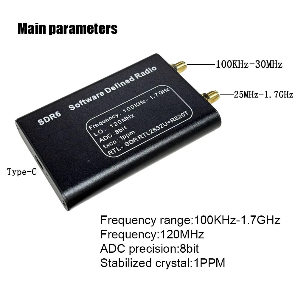 Nanovna SDR6 RTL-SDR Receiver Full Band Receiver SDR Software Signal Receiver Radio Aviation Shortwave Wideband Stable Tool