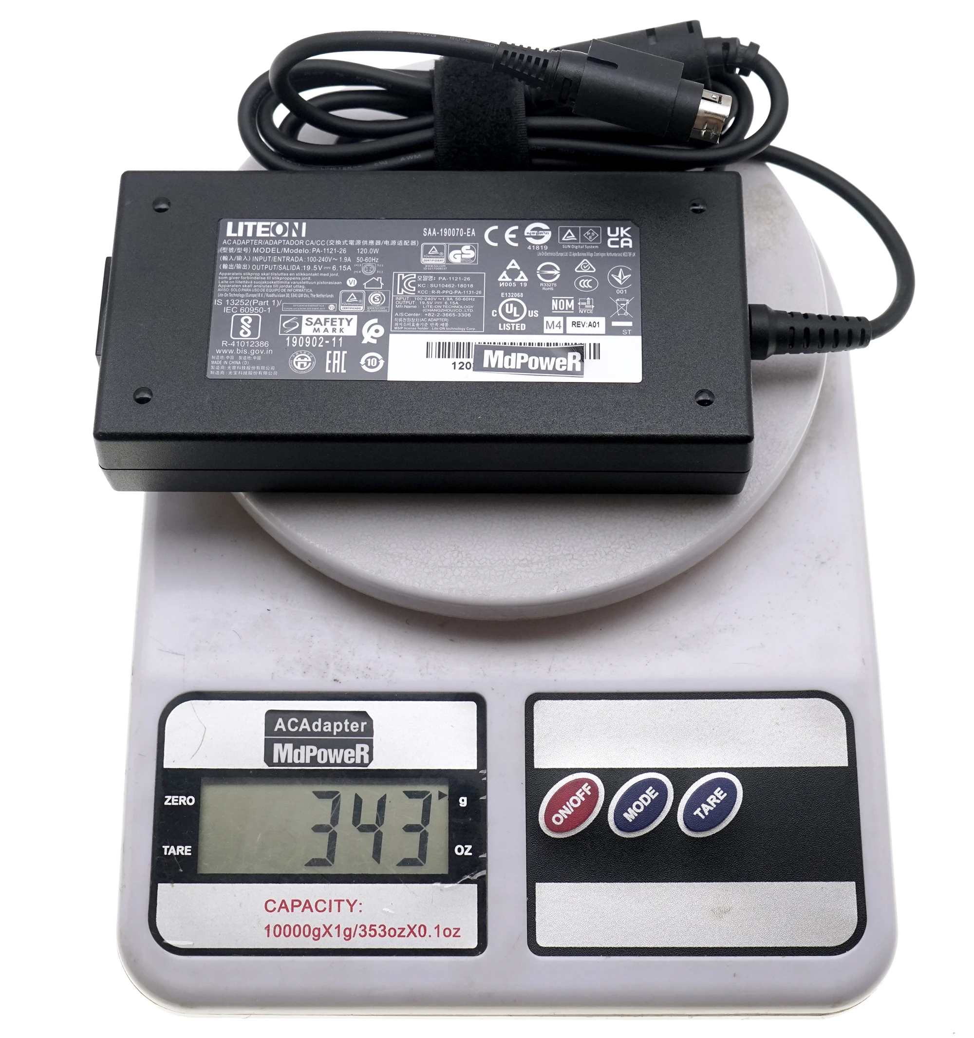 

LITEON PA-1121-26 19,5 В 6,15 А 120 Вт Адаптер переменного тока Зарядное устройство Блок питания 4-контактный разъем