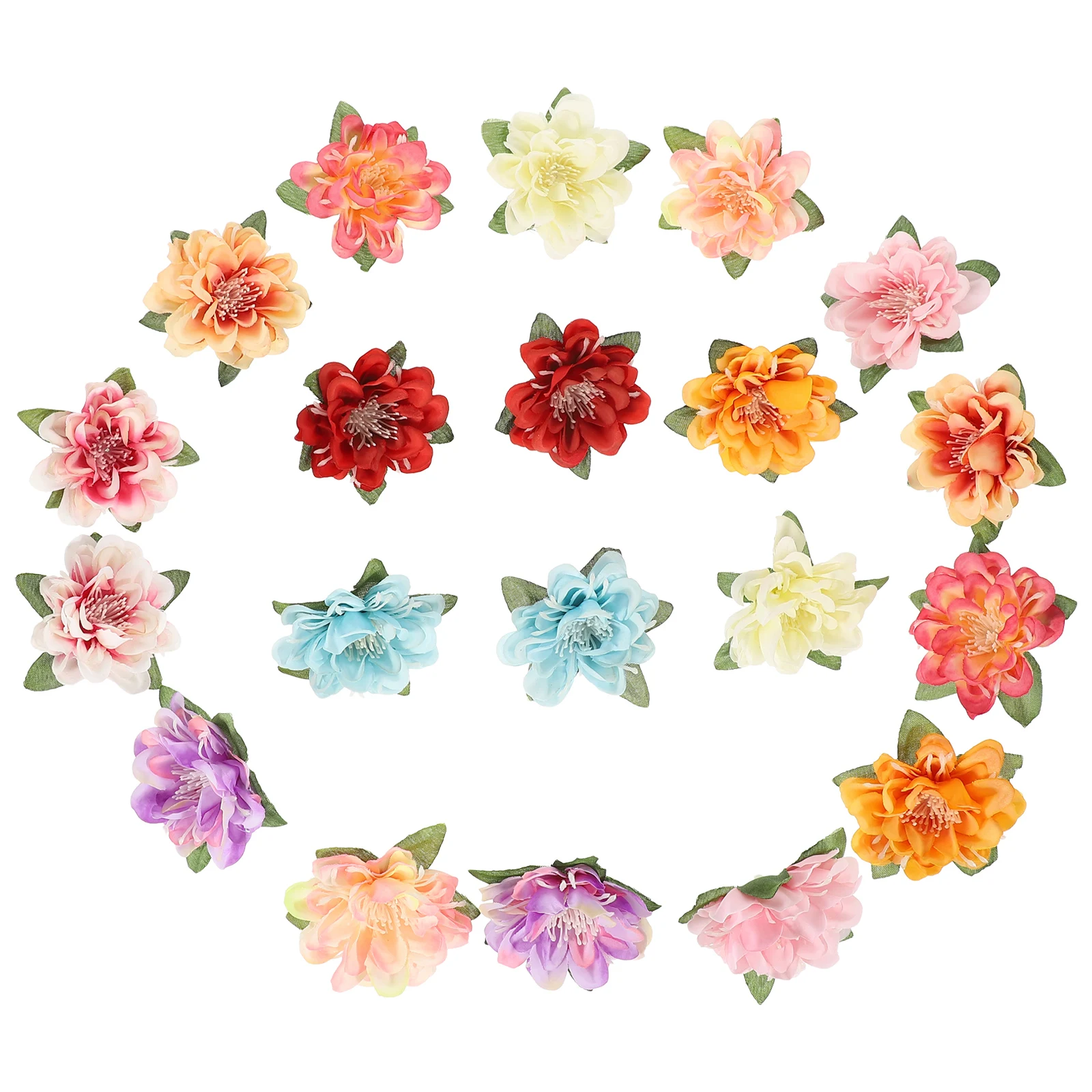 

20 Pcs Artificial Flower Heads Silk Mini Camellia Chrysanthemum DIY Craft Home Wedding Fake Flowers Bulk