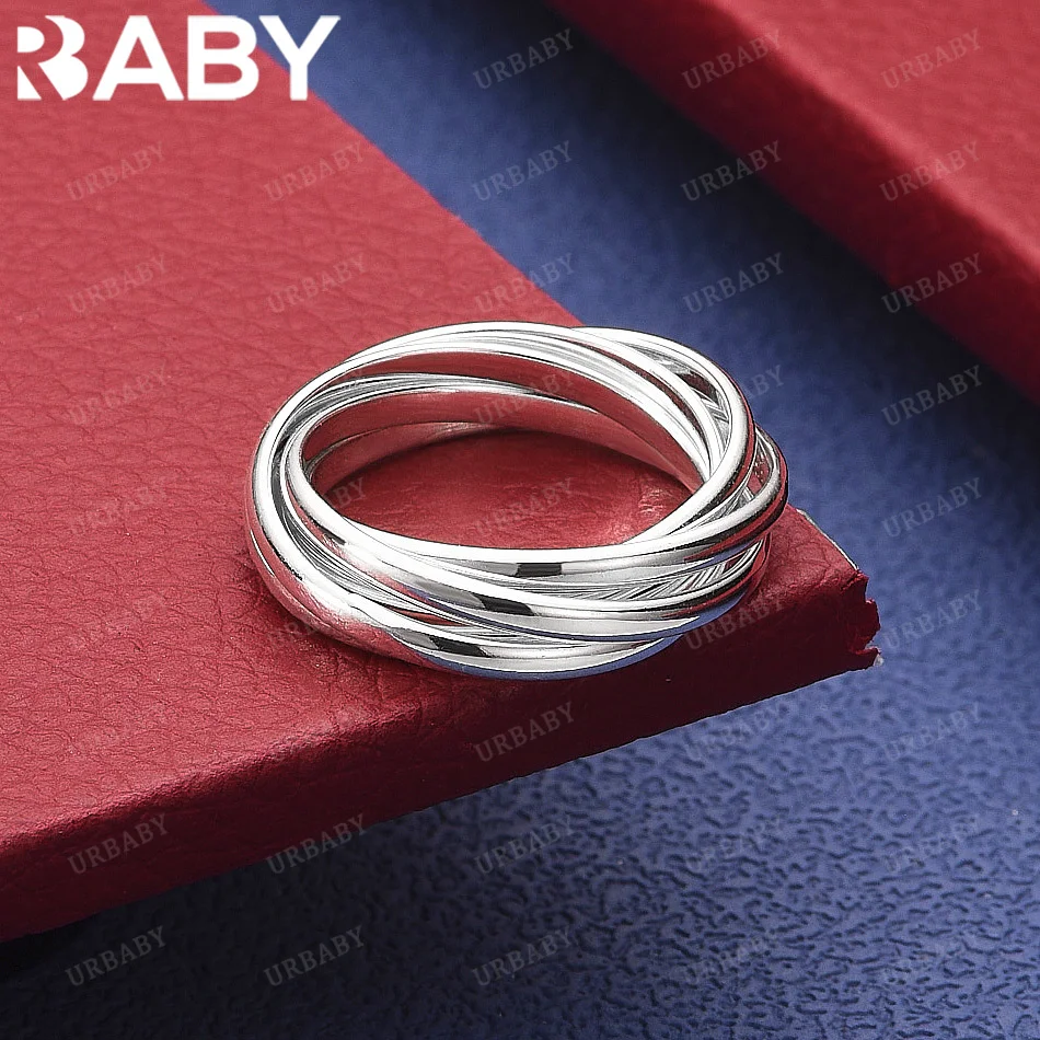 

Кольцо URBABY из стерлингового серебра 925 пробы, размер 7-10, с пятью кругами, изящное ювелирное украшение, модный тренд, подарок на день рождения или вечеринку