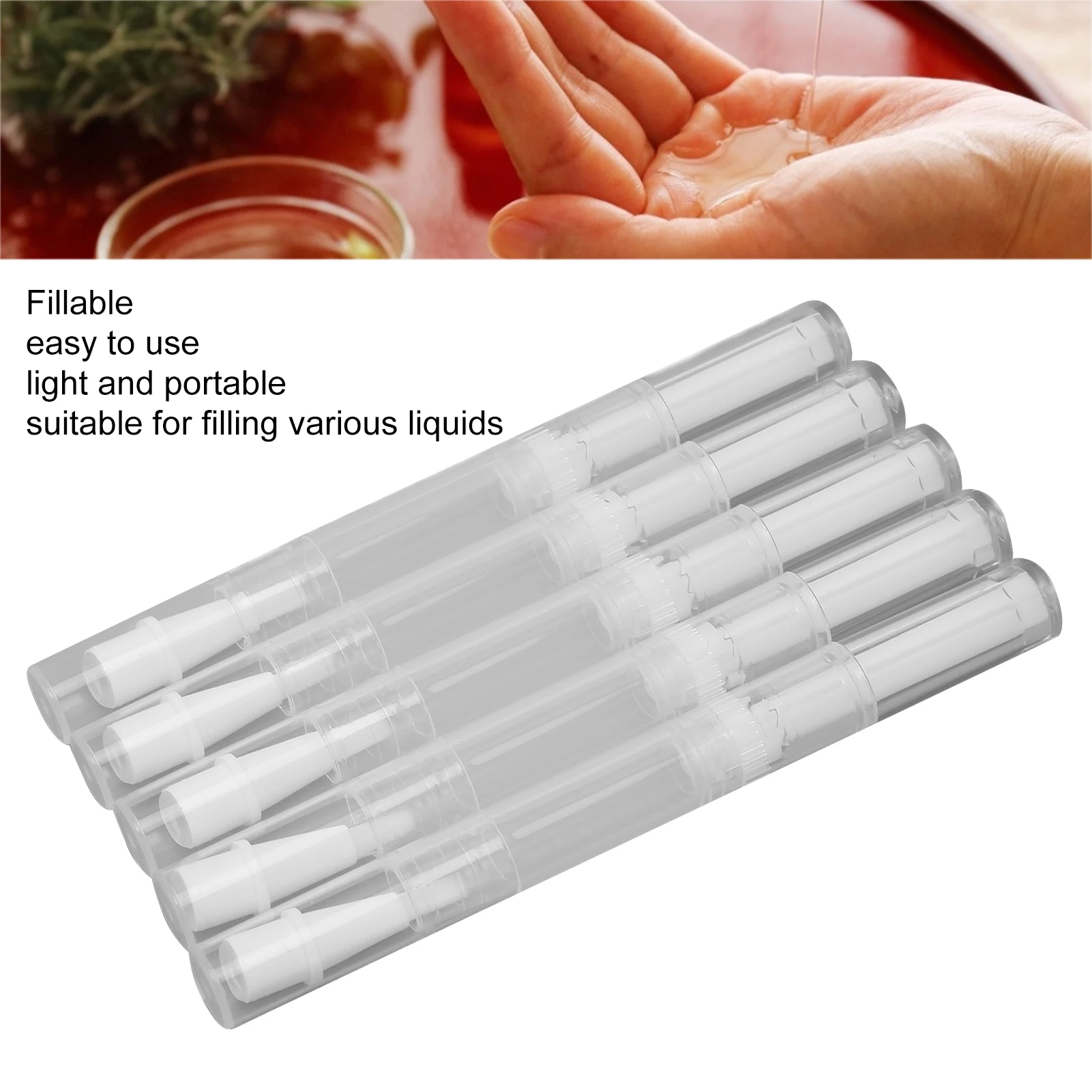 

Флакон-ручка для масла для ногтей 4,5 мл, прозрачный, многоразовый, для ухода за ногтями, контейнер для блеска для губ, инструменты для маникюра