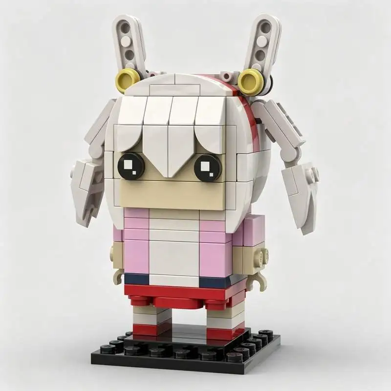 NEW 139PCS White Hair Rabbit Ear Fantasy Figure Building Blocks Model DIY Assembly Toy Creative Display Birthday Festival Gift