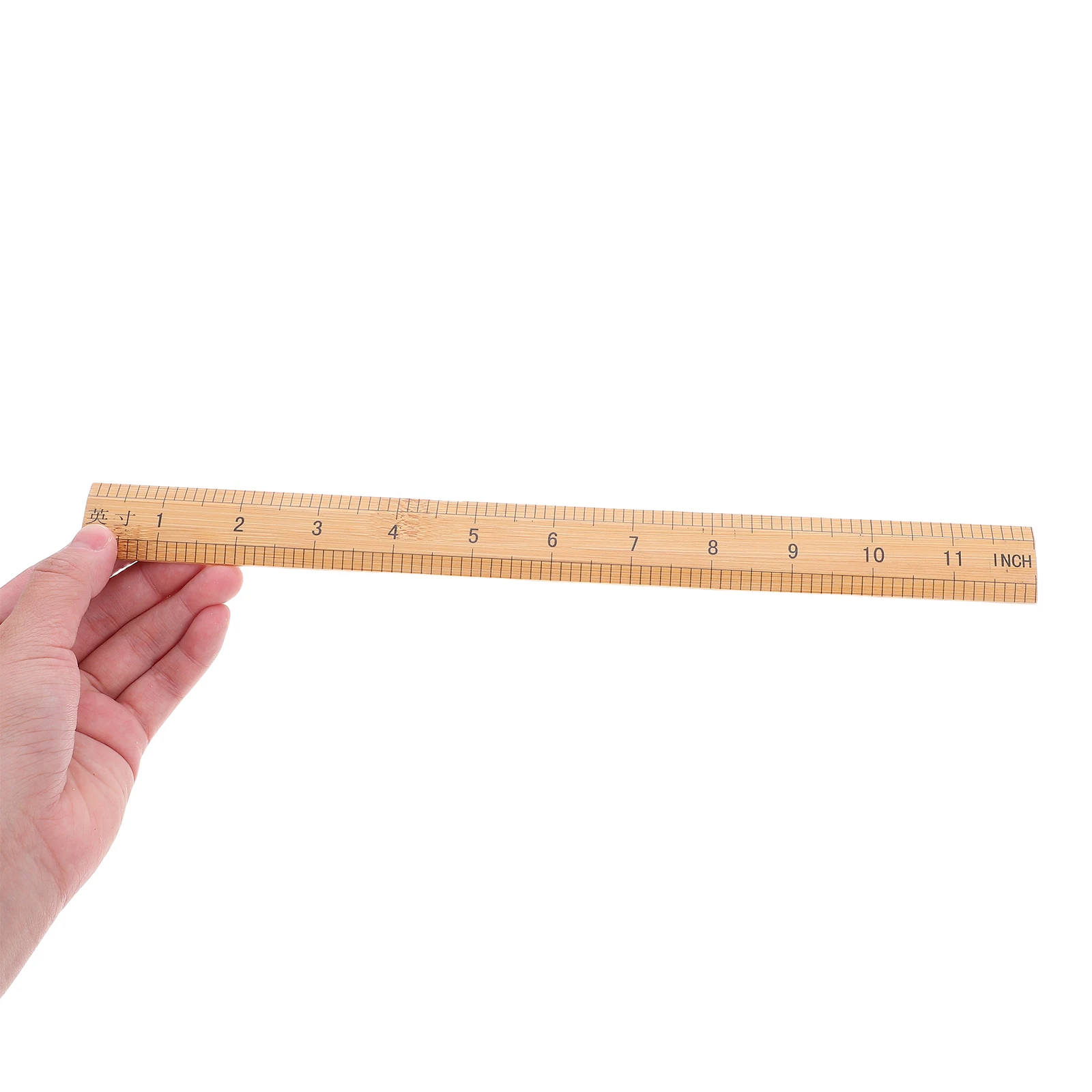 6Pcs 12 Inch Bamboo Measuring Ruler with Double-Sided Scale for Fabric Cutting Sewing Patchwork Smooth Edge Drawing Tool
