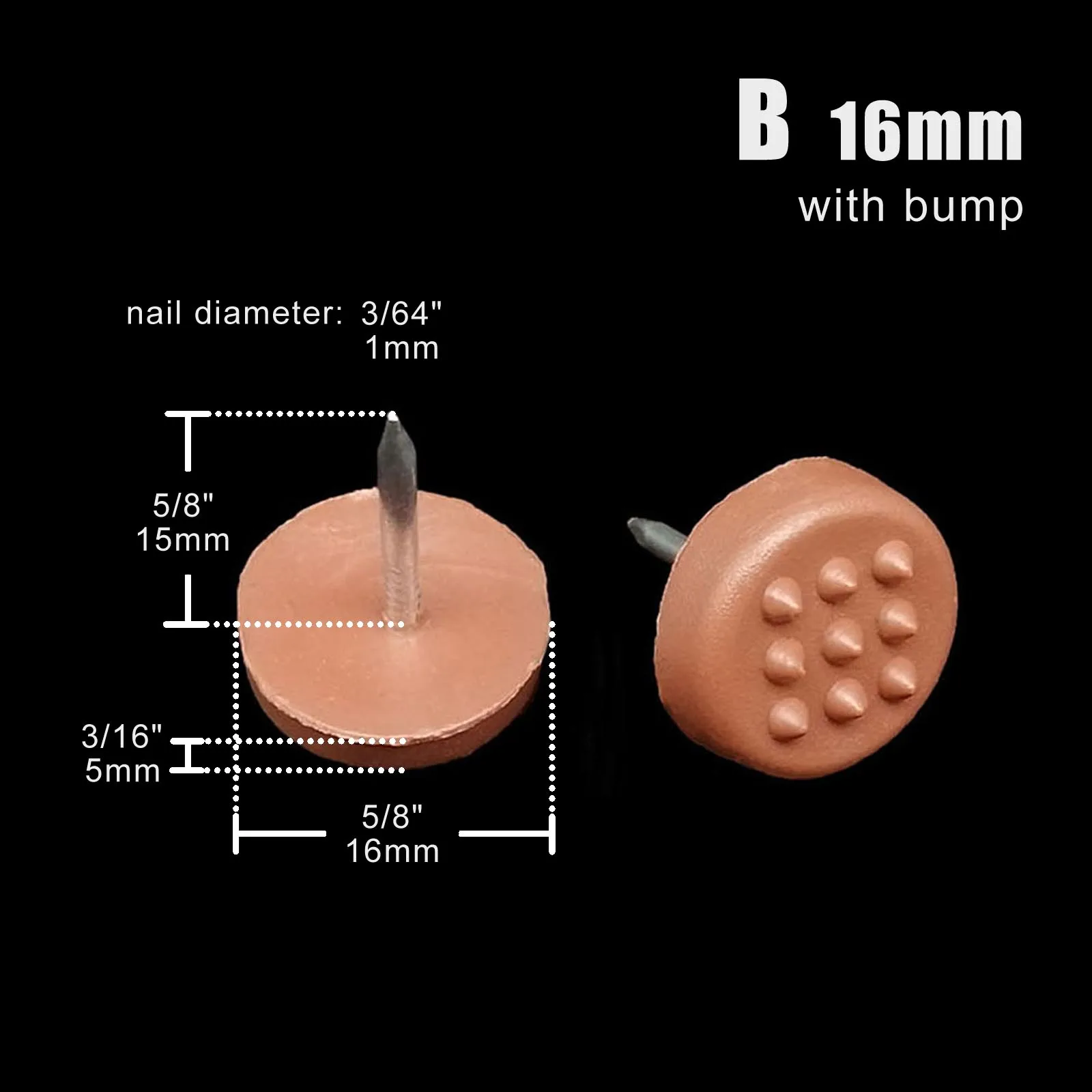 4/32 Stück Möbel Stuhl Tischbein unten Füße Glide Slide Decke Holzbodenschutz stumm kein Lärm Nagel auf 16/20/24/28/30 mm – Detail 2
