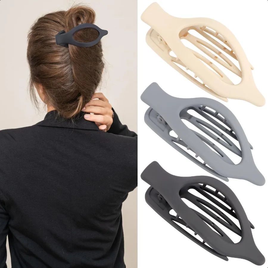 

Плоские заколки для волос для женщин Lay Flat Hair Claw Clips for Thin Thick Hair 3 шт. Заколки для волос French Concord Большие заколки для волос Matte Ne