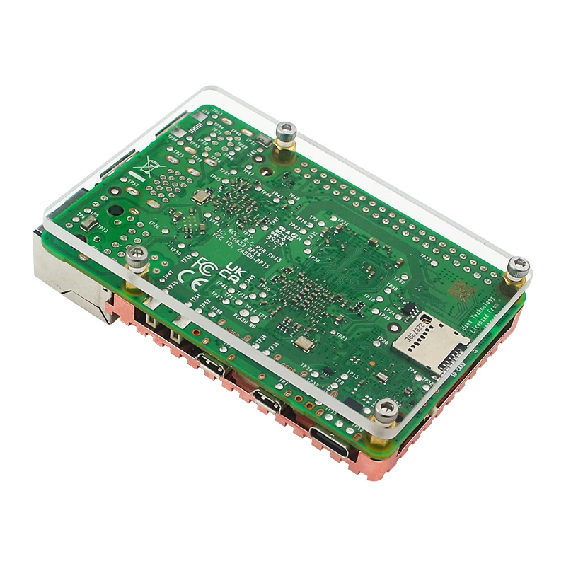 Dissipador De Cobre Puro para Raspberry Pi 5, Caso De Refrigeração De Metal, Ventilador Opcional, Resfriamento Passivo, Resfriamento Ativo, Gabinete De Cobre