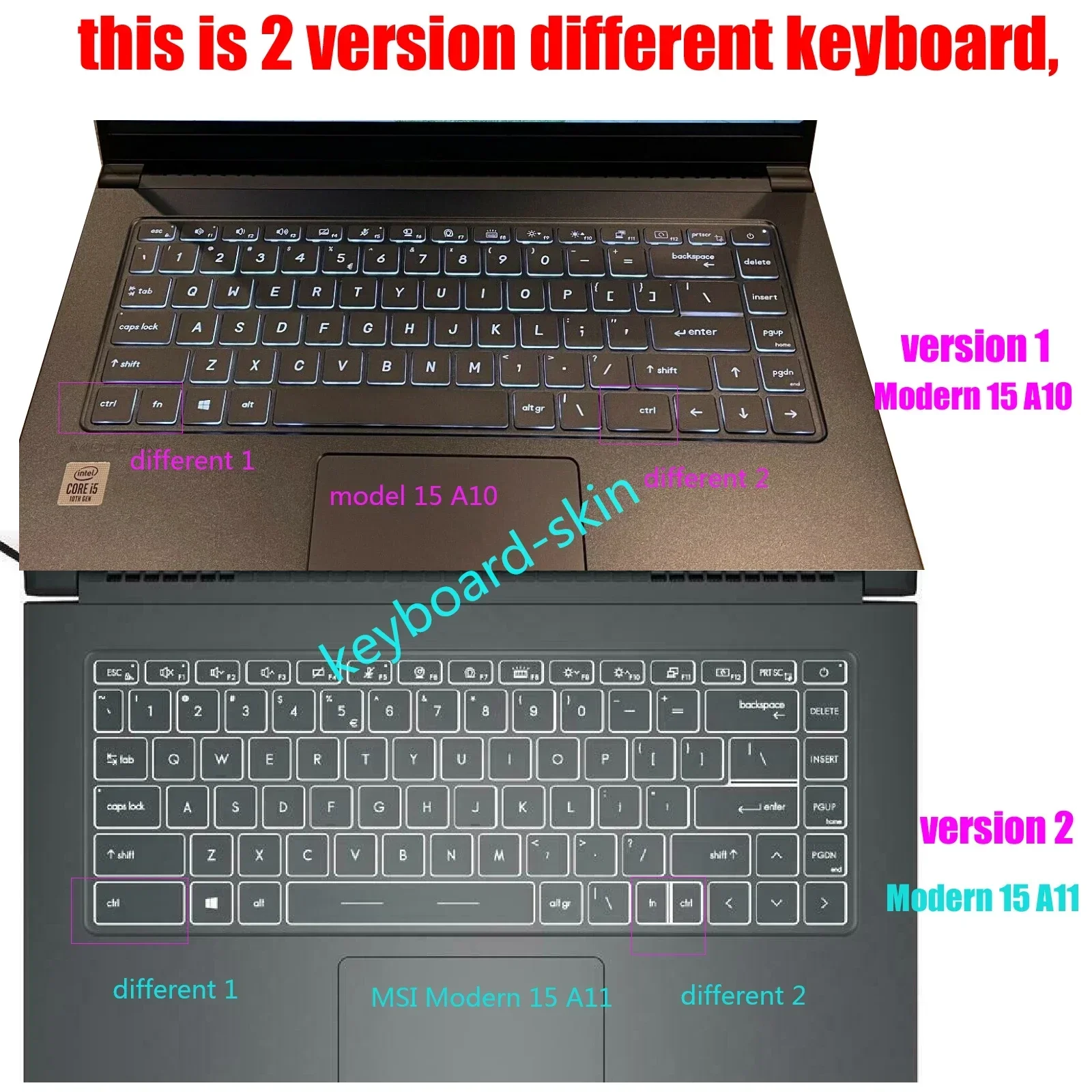 New US backlit keyboard for MSI Modern 15 A10 A10M A10SC A10RB MS-1551 Modern 15 A11 A11M A11MU A11SB MS-1552 laptop