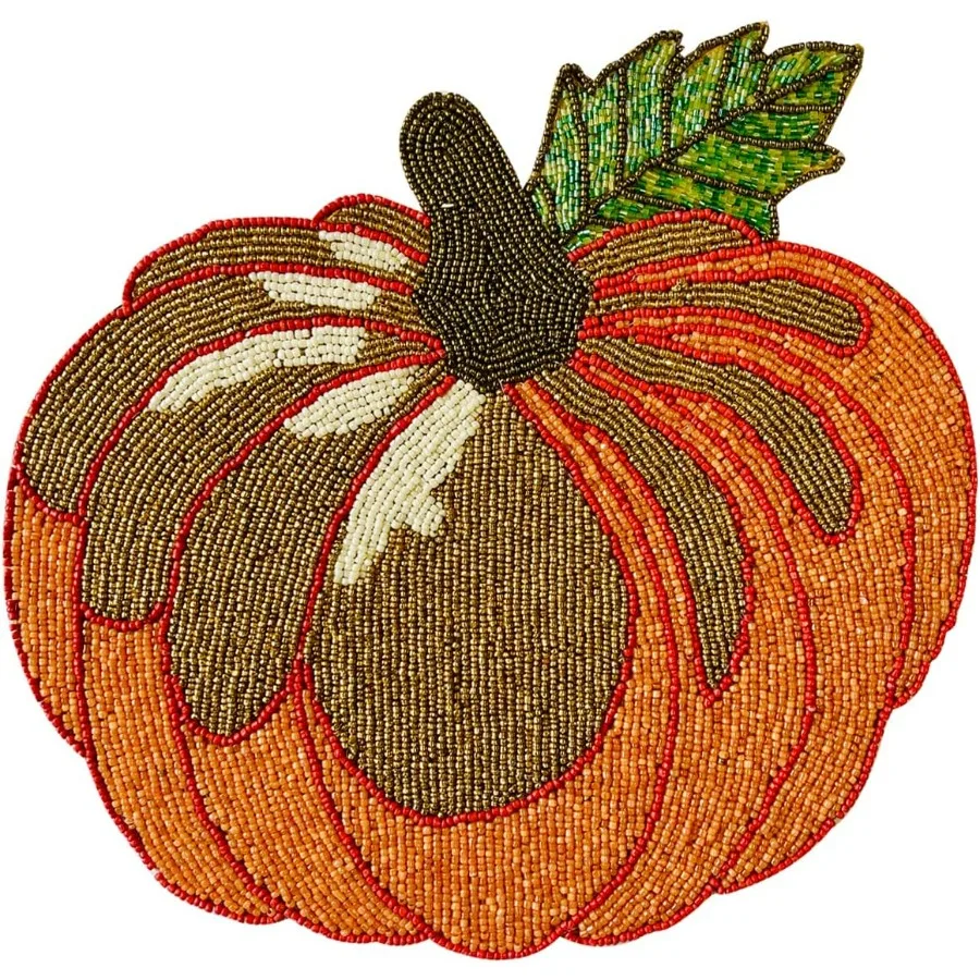 

Подставки для салфеток из бисера, осенний дизайн тыквы, набор из 4 устойчивых к царапинам, жаропрочных, для кухни, домашнего декора, прочные салфетки для осени, комбайна