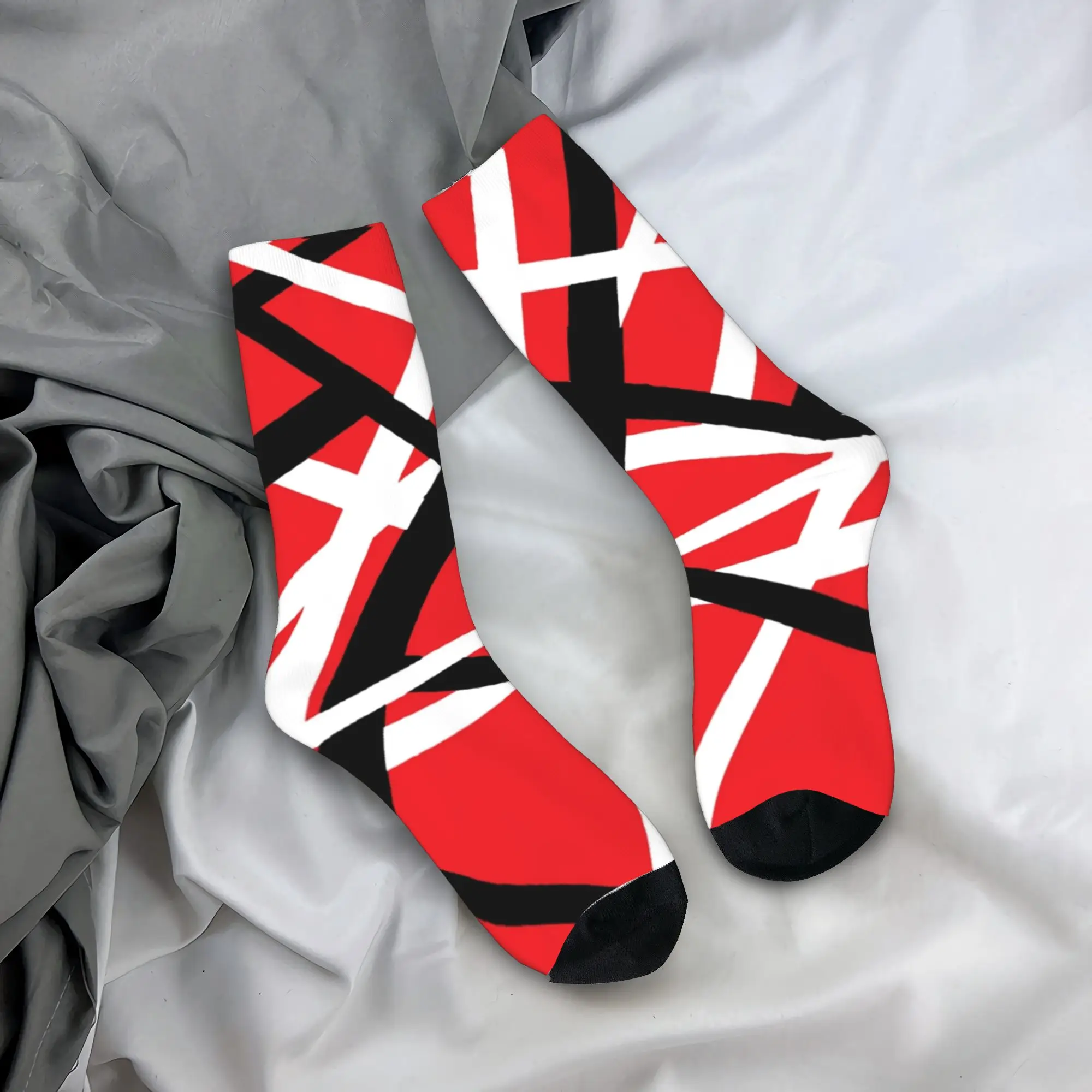 

Men Socks Van Halen Red Black White Stockings Anti Skid Medium Soft Socks Winter Harajuku Design Outdoor Sports Socks