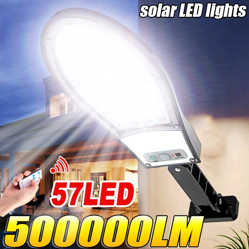 

57LED супер яркий солнечный светодиодный светильник 500000LM уличный мощный уличный датчик движения солнечная лампа водонепроницаемый садовый уличный настенный светильник