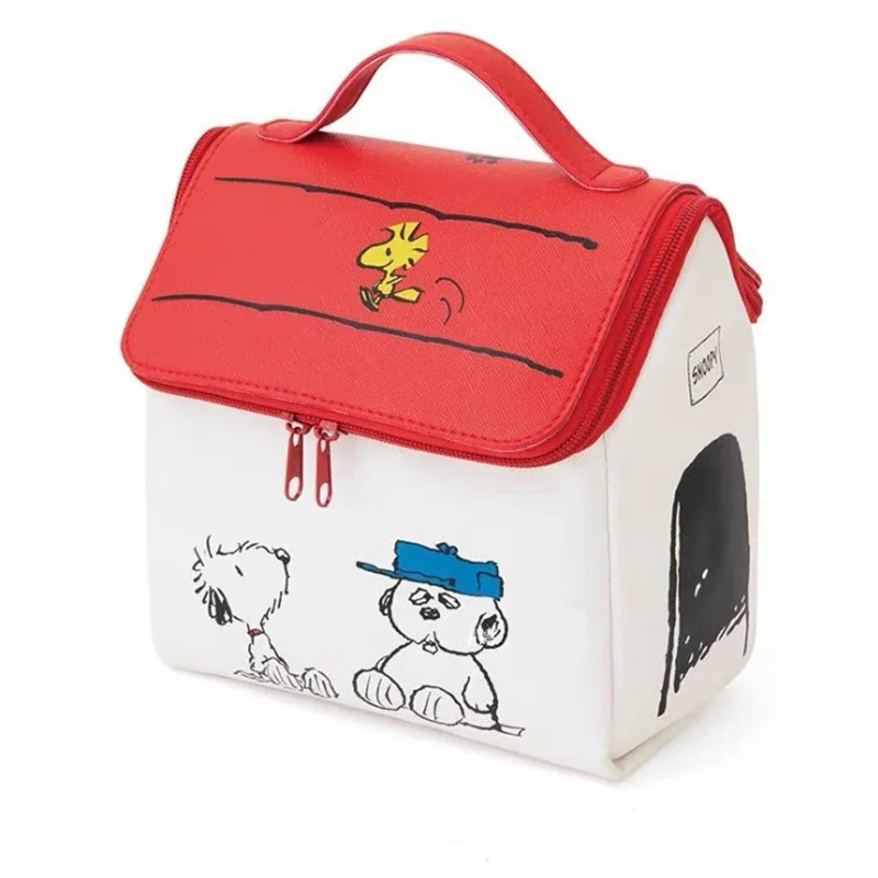 Bolsa de maquillaje de dibujos animados Snoopy, bolsa de aseo de gran capacidad, estilo de modelado de Casa Snoopy, revista japonesa, apéndice