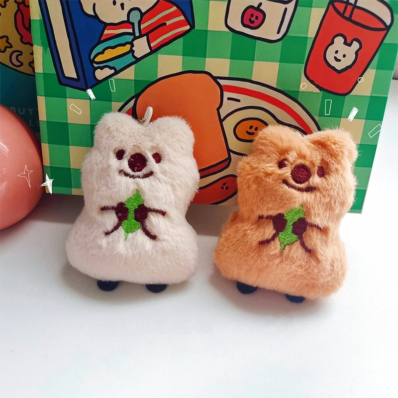 Cartoon Cute Persimmon Leaf Bear Plush Doll Toy Pendant Backpack Hangings Ornament Gifts