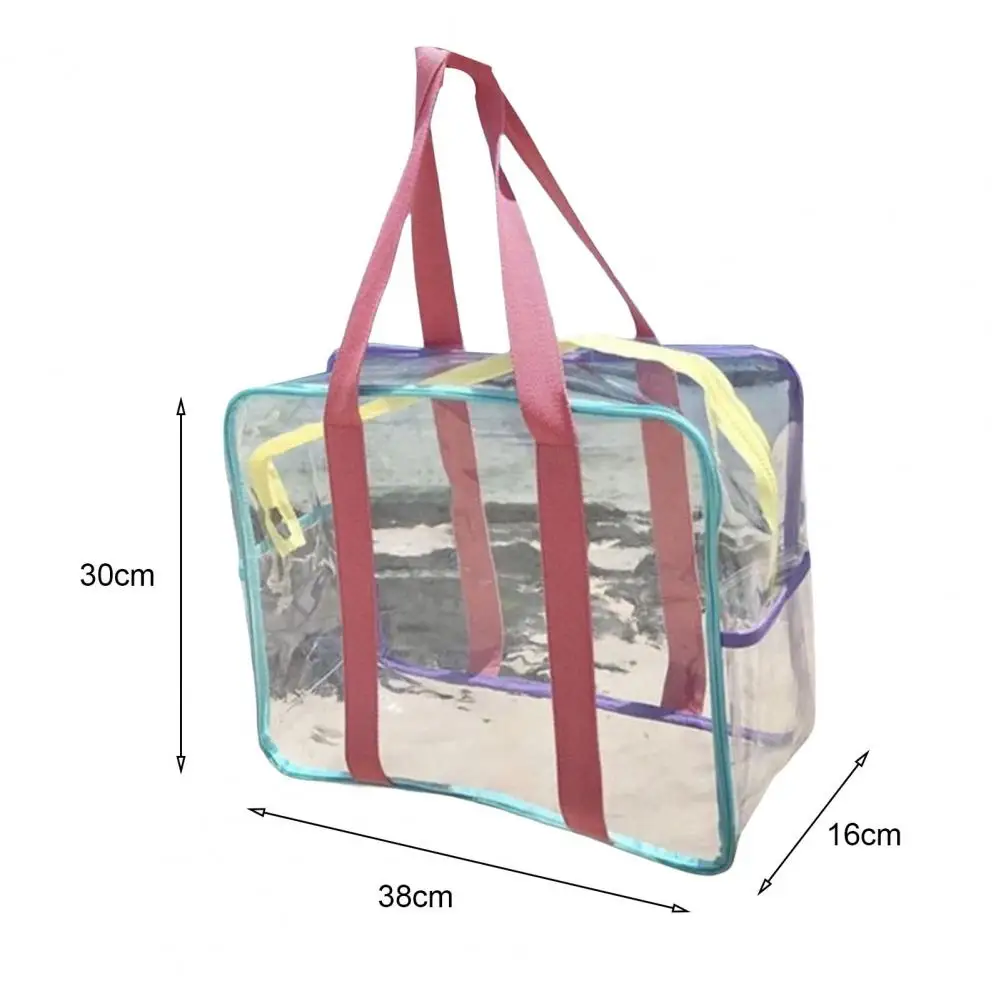 Transparent PVC Travel Duffel Bag See Through Tote Bag Waterproof Beach Bag Clear Handbag Stadium Approved Sport Fitness Bag