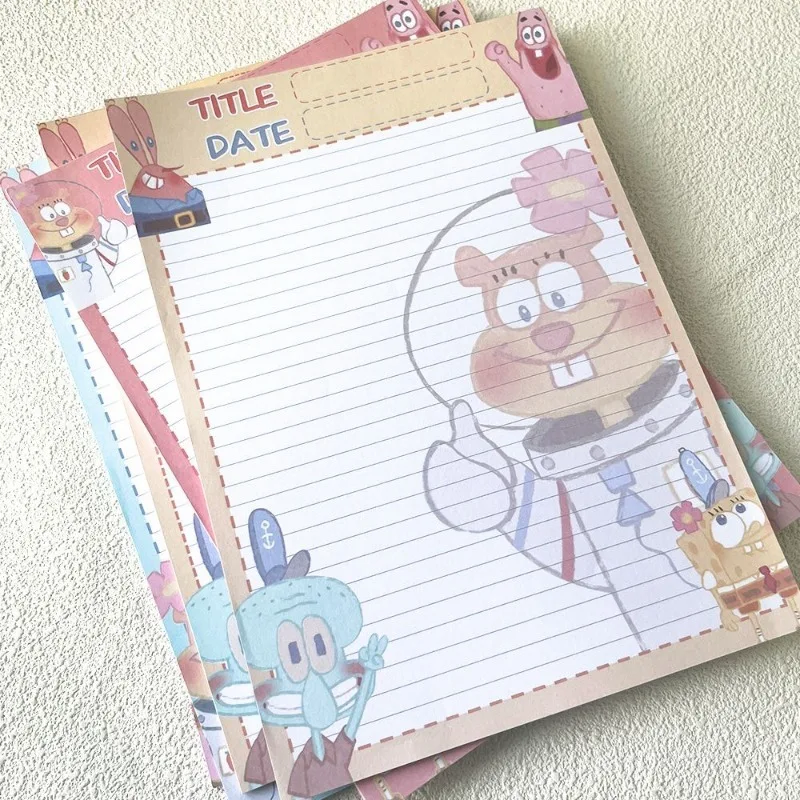 1/5 Pcs SpongeBob SquarePants Memo Pad B5 Note Book Tear Off Notebook Stationery Notepad Student Study School Office Supplies