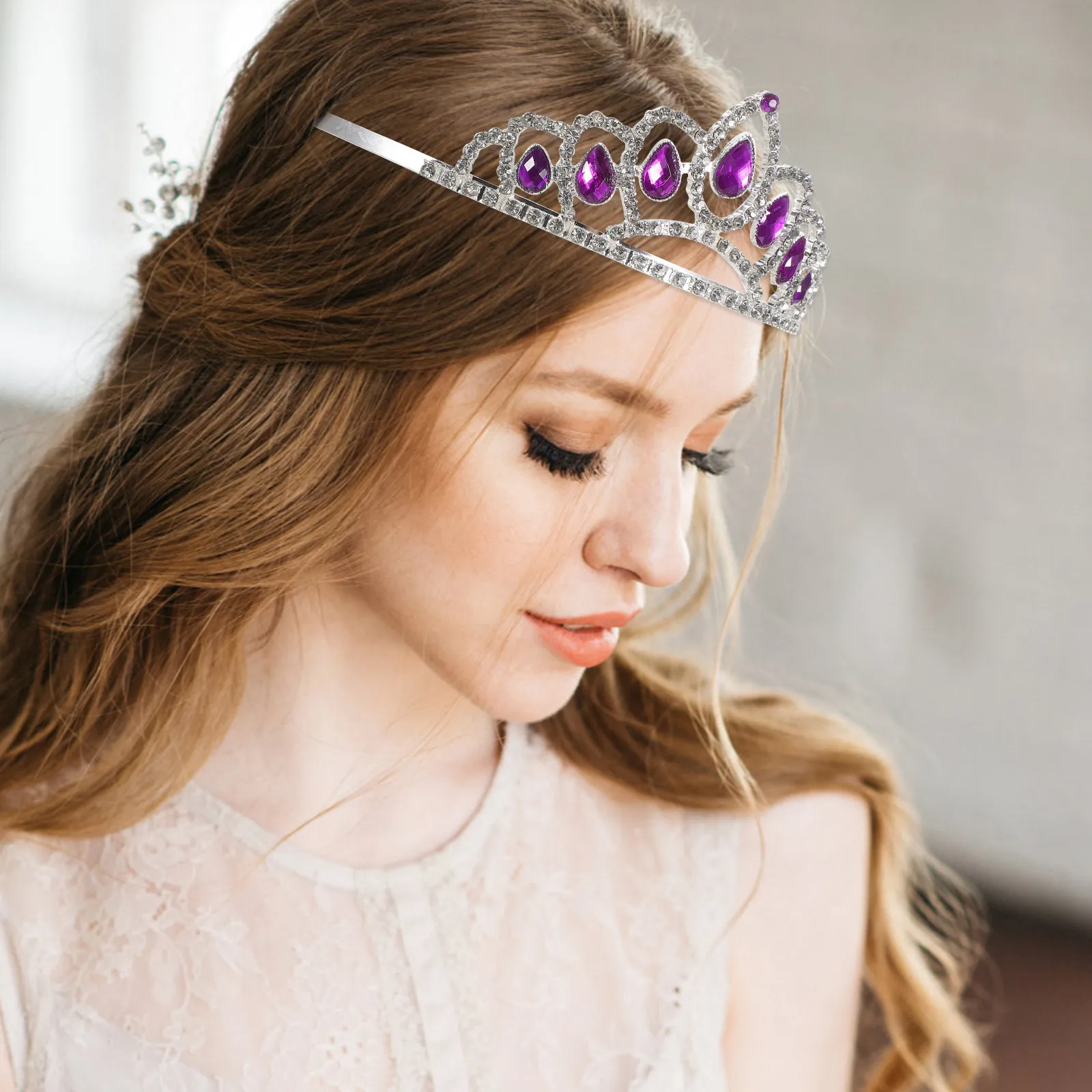 Sparkling Crystal Rhinestone Crown Tiara Headband for Brides Featuring Elegant Design Side Combs and Versatile Use in Wedding