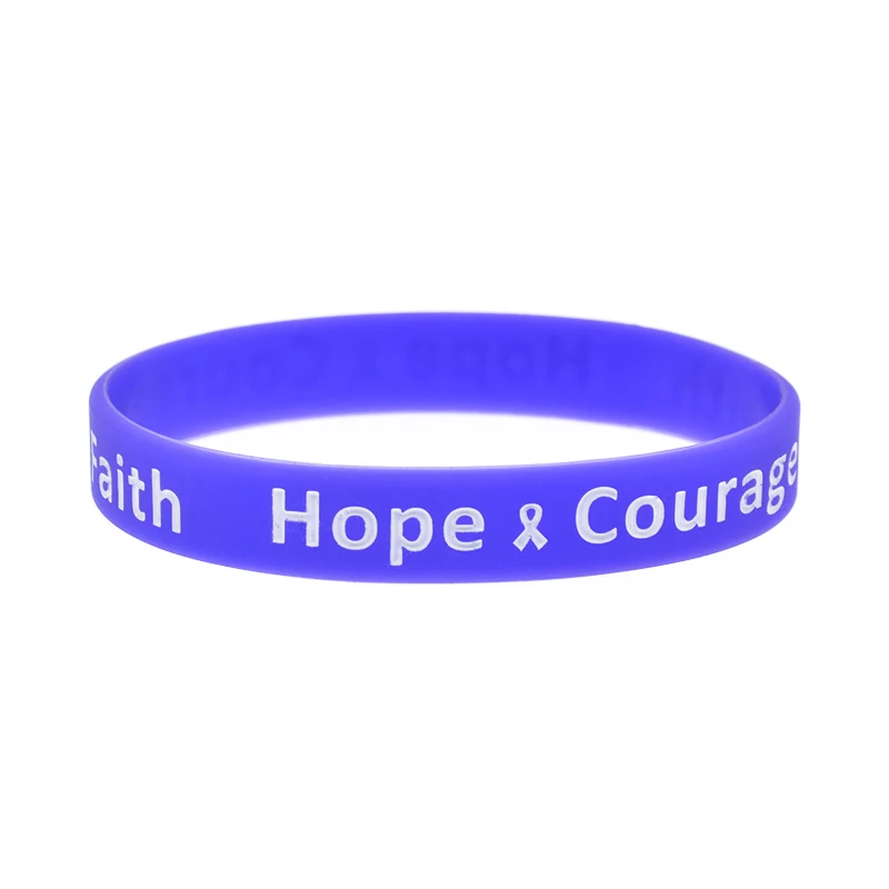50 Stück Hoffnung Mut Glaube Silikon-Armband Positive Energie Motivierendes Gummi-Armband Unisex Armreif Erwachsenengröße – Detail 4
