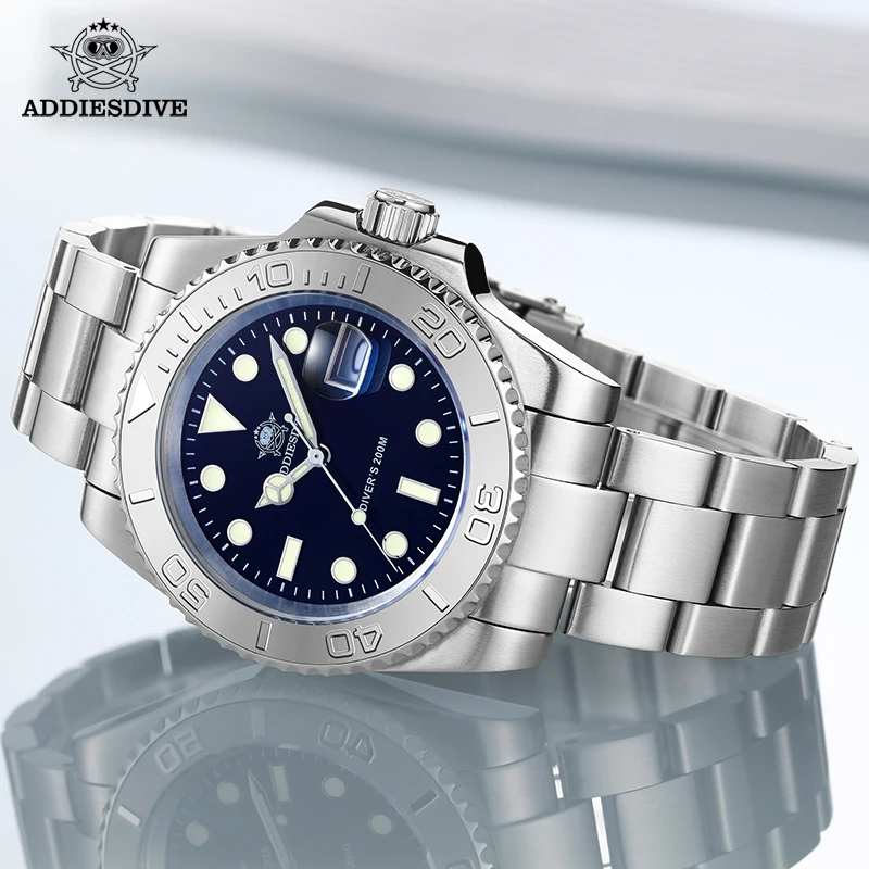 ADDIESDIVE Men's Quartz Watches Business 316 Stainless Steel BGW9 Super Luminous Dial 200m Waterproof Diving Analog Watch MY H3C