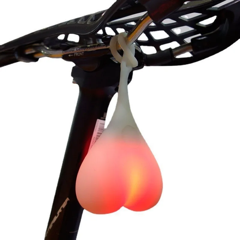Bike Night Riding Egg Tail Light - Silicone, Unique Warning Lamp, Hangs on Bicycles & Outdoor Backpacks