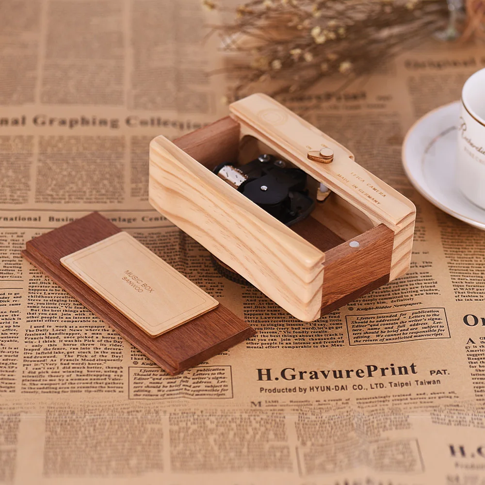 Wooden Music Box  Camera Design Classical Melody Birthday Christmas Festival Musical Gifts Home Office Decoration Crafts - Image 5