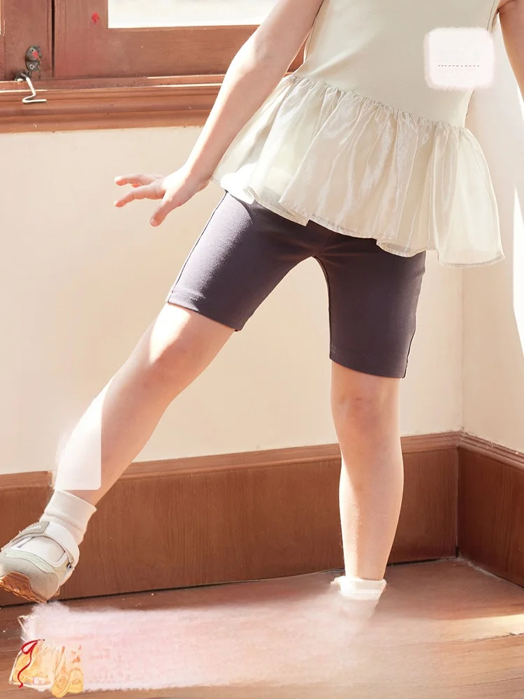 高弾性バレエスタイルショートパンツ女の子用新しい夏の綿とスパンデックス混紡快適な通気性のあるプリンセススタイル