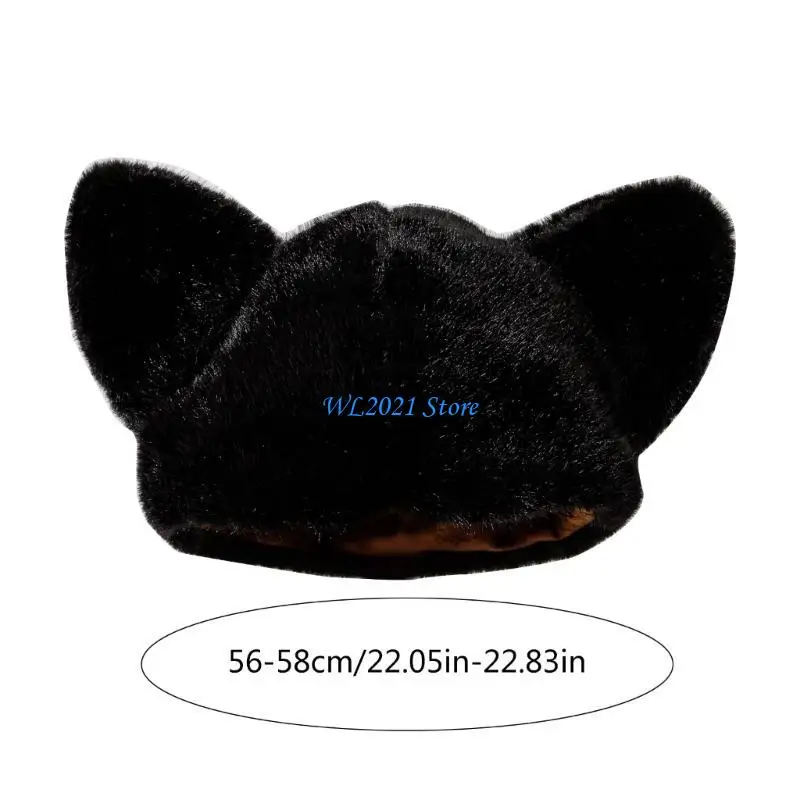 G5GC الكبار المراهقين رشاقته القط شكل الأذن أفخم قبعة لينة الشتاء دفئا قبعة ركوب الدراجات #6