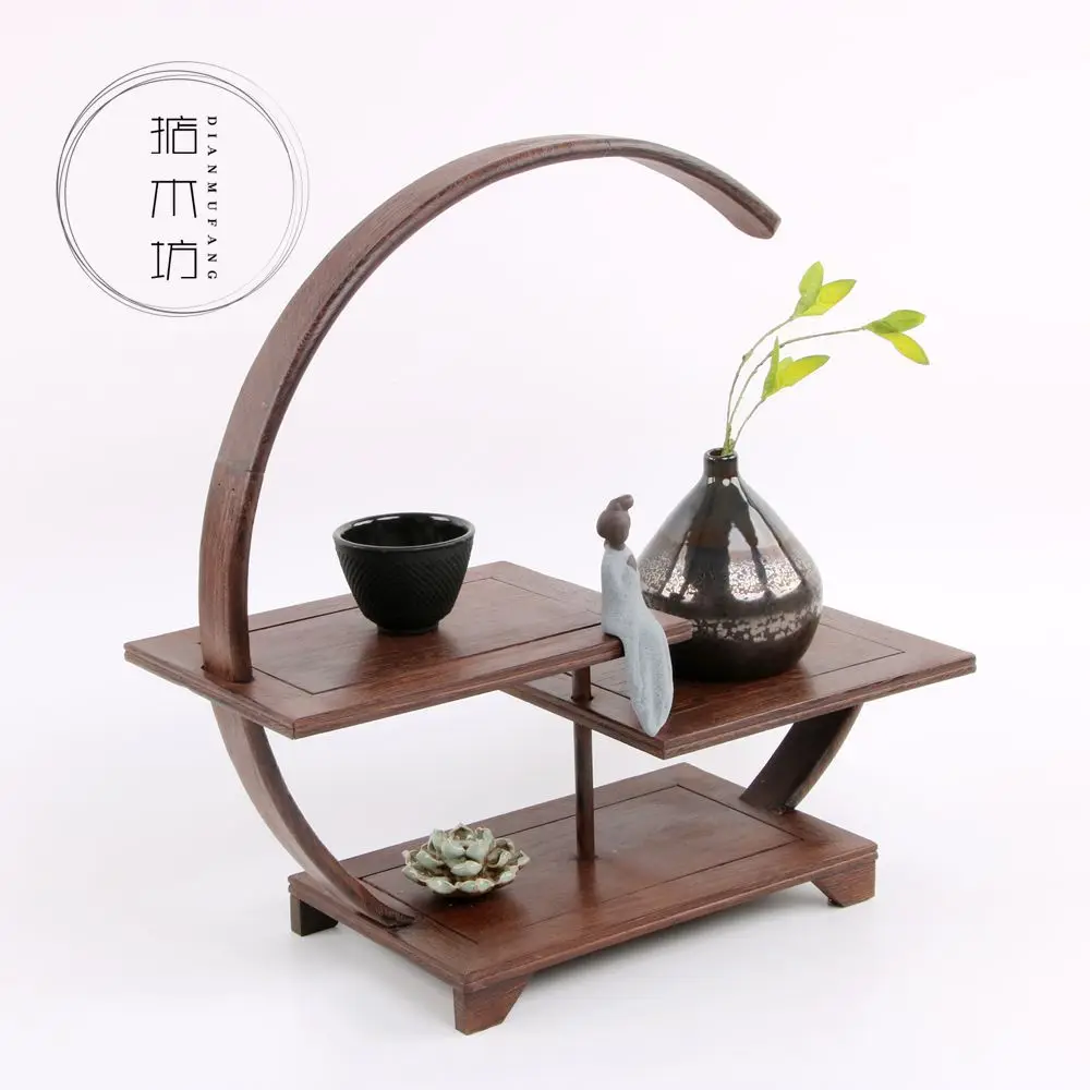 

Small Bo ancient rack solid wood Chinese classical Duobao Ge antique rack, teapot tea set shelf, shelf ornaments display stand