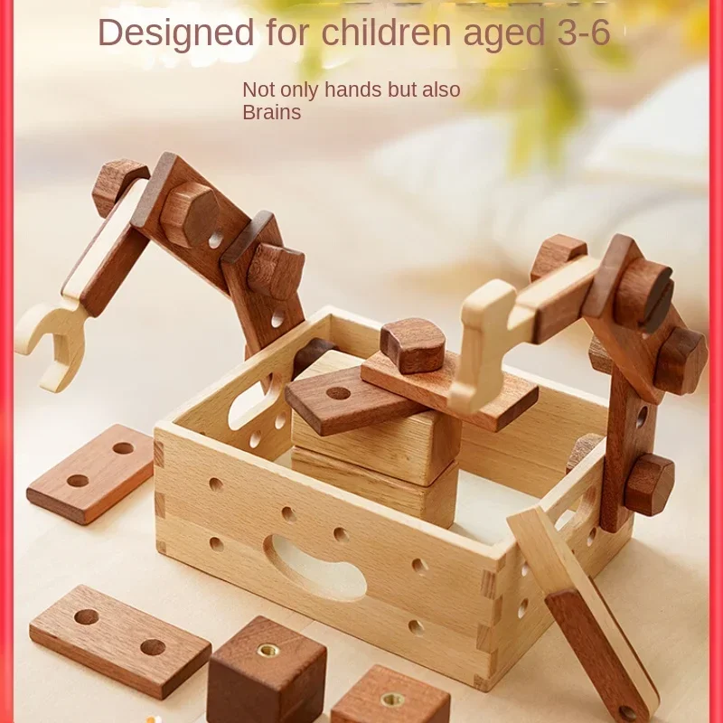Educational toys 3-6-year-old boy disassembling repair toolbox screw nut diy manual