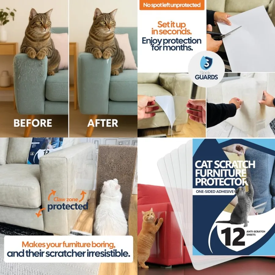 

One-sided anti-scratching sticky tape furniture protector for cats scratch deterrent for sofa corners and couch edges durable c