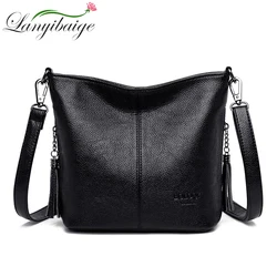 Simple Bucket Bag Pu Leather Shoulder Bag for Women 2024 Winter Purses and Handbags Luxury Designer Elegant Female Crossbody Bag