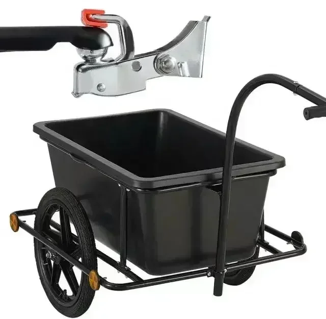 Outdoor Bicycle Trailer, Luggage Rack, Rear Trailer, Travel Camping Riding Cargo Pet Small Trailer，Multiple Scene Usage
