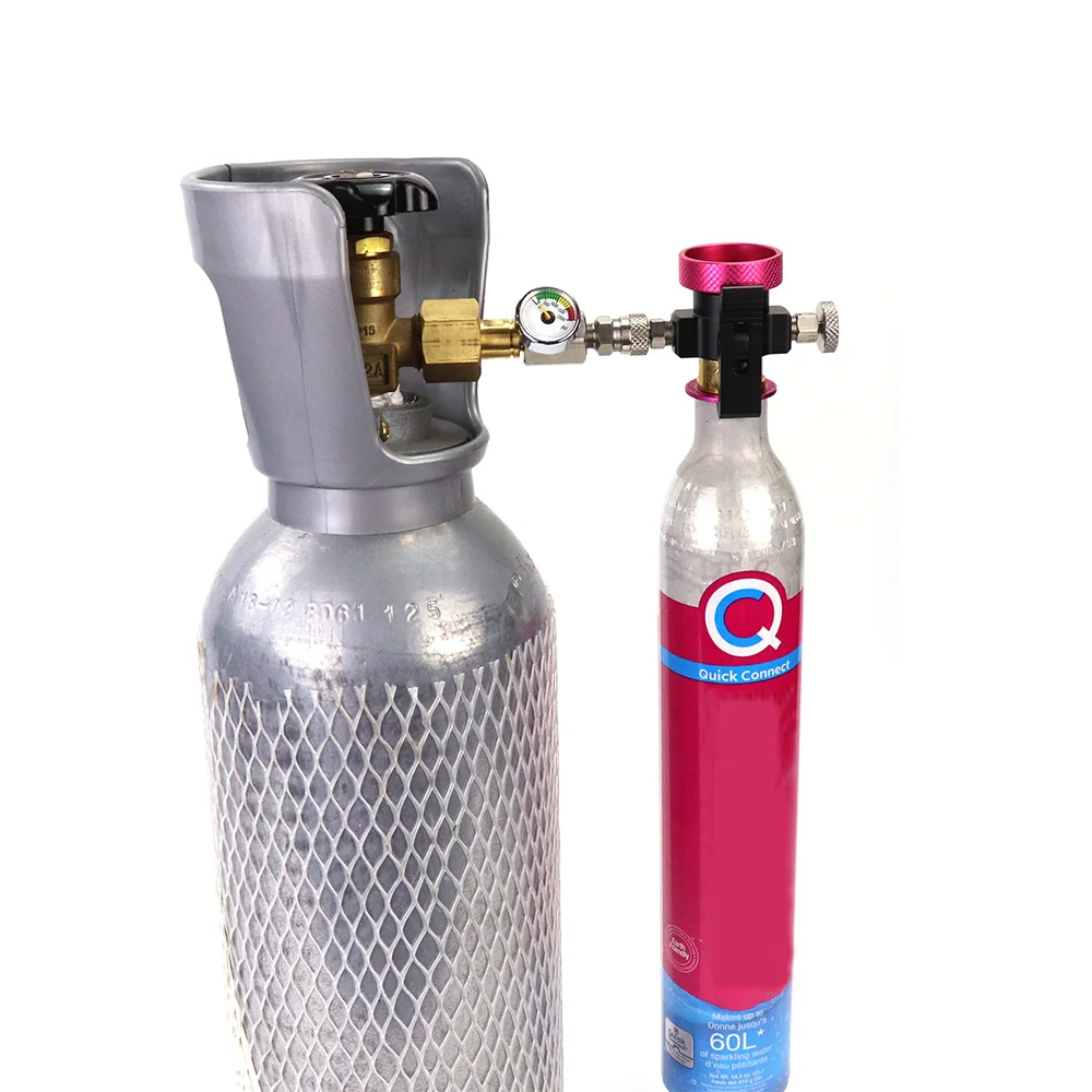 Soda Schnell kupplung rosa CO2-Zylinder Nachfüll adapter Füll station mit Messgerät Kit fit Sodastream Terra/Duo/Art CO2-Zylinder