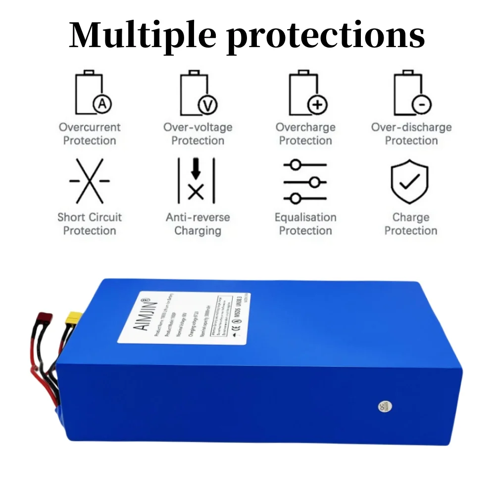 16S8P 60V 30Ah battery 3000W 67.2V lithium battery with built-in BMS high-power lithium-ion battery pack