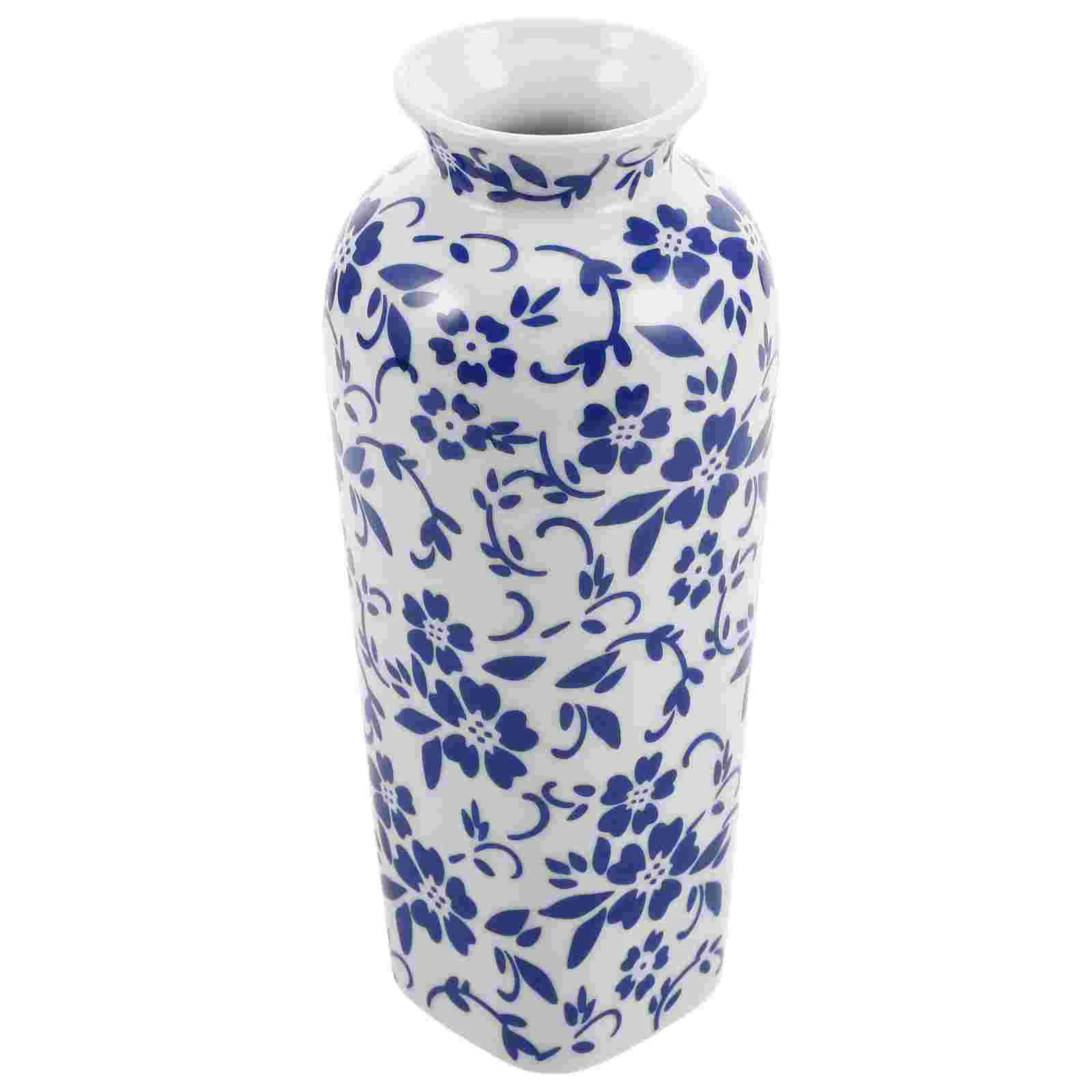 

Blue and White Porcelain Vase Flower Vintage Decor Aesthetic Oriental Vases Planter Mini